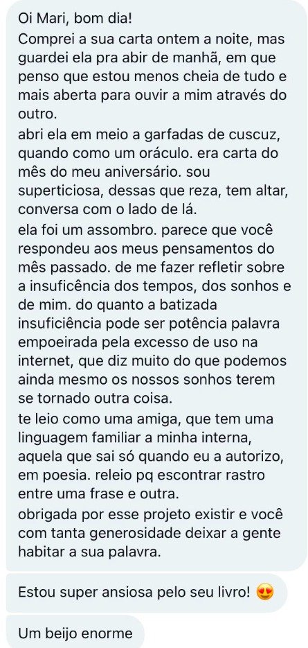 Relato de assinante da Carta por Carta